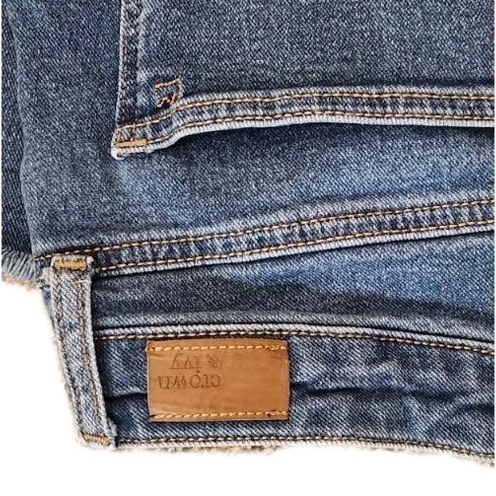 Crown & Ivy Jeans Sz 10 Frayed Cut Off Edge Crop High Rise - Picture 10 of 12